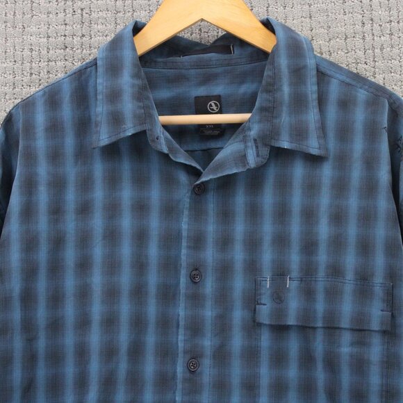 Aigle Actimum Shirt Mens 2XL Blue Casual Plaid Button Down Long Sleeve Collared - Picture 5 of 9